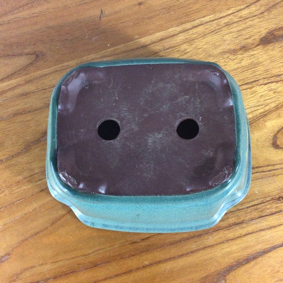 Glazed Hand Painted Teal Bonsai Planter - Picture 6 of 6